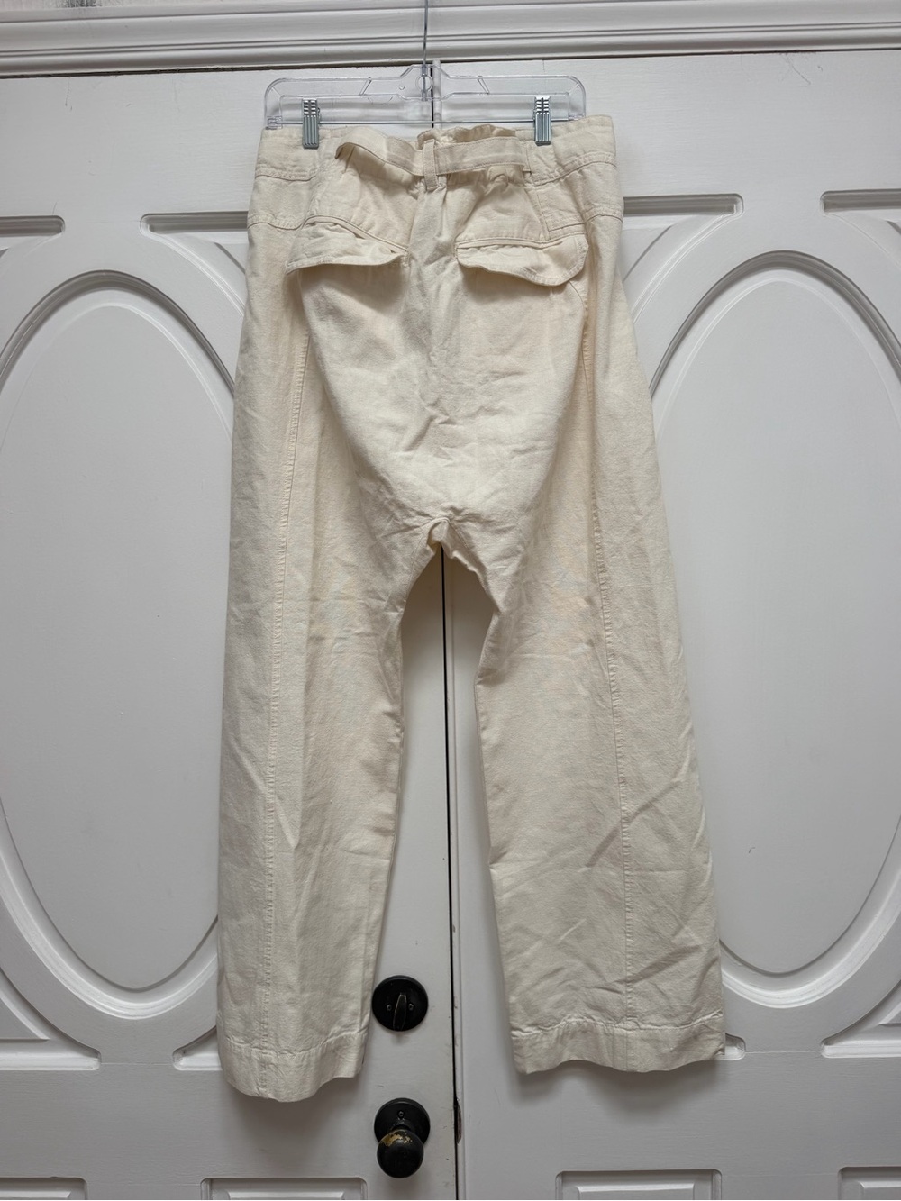 Free People Sky Rider Cream Drawstring Waist Pants M NWT - Picture 4 of 4